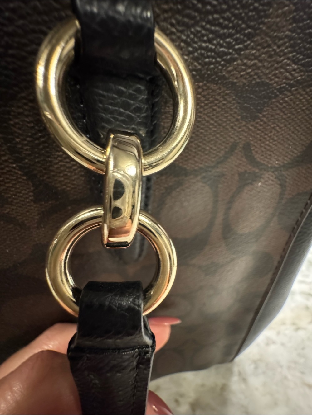 NWT Coach Christie Carryall F36721 Brown Black Signature Handbag - Picture 11 of 13